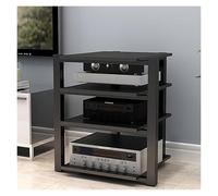 HiFi Rack AV Shelf 2/3/4 Tier Av Audio Rack, Media Storage Shelves For Living Room, Stereo Stand With Steel Frame Construction For Home/Office/Theater(Black,4 tier)