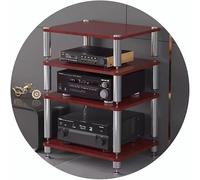 HiFi Rack AV Shelf, 2/3/4-Tiers Audio Rack with Shock-absorbing Feet for Record Players and Audio Components, Dimensions: 60 * 48 * 40cm