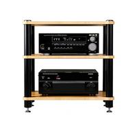 HiFi Rack AV Shelf 2/3/4-Tiers Stereo Stands For Living Room AV Media Rack Record Player Multifunctional Multi-layer Cabinet For Av Amp/Turntable/Sky Box(Wood color60 * 48 * 59cm(3Tier))