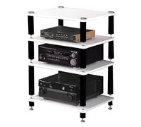 HiFi Rack AV Shelf 2/3/4-Tiers Stereo Stands For Living Room AV Media Rack Record Player Multifunctional Multi-layer Cabinet For Av Amp/Turntable/Sky Box(White60 * 48 * 81cm(4Tier))