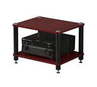 HiFi Rack AV Shelf 2/3/4Tier MultiFunctional Cabinet for Living Room Record Player & Amp Storage Stylish Brown Design Perfect for Turntable & Sky Box (60x48x37cm)
