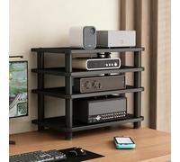 HiFi Rack Desk nd for o Equint - AV Conent nizer Gaming Room & Home Office Corner - Slish Black 49x55cm (19.3x21.6in) - Maximize Space & Sound Quali