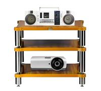 HiFi Rack, Solid Wood Record Player Stand, AV Shelf with Shock Absorbing Foot Pads, Split Type Amplifier Cabinet and TV Stand for Audio Video Components