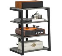 Hifi Rack Stand with 4 Tier Record Player Stand Dark Grey