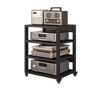 Hifi Racks And Stands Audio Rack Cabinet Av Shelf, 2 3 4 5 Tier Audio Rack Tower On Wheels, Heavy Duty Audio-Video Media Stand Entertainment Stereo Components Racks