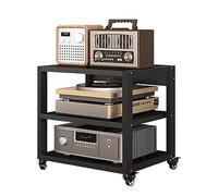 Hifi Racks And Stands Audio Rack Cabinet Av Shelf, 2 3 4 5 Tier Audio Rack Tower On Wheels, Heavy Duty Audio-Video Media Stand Entertainment Stereo Components Racks