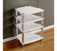HiFi Record Player Stand - Modern Vinyl Storage Cabinet with Shelves Audio Visual Entertainment Center for Music Lovers Stylish Floor Shelf for Records and Audio Equipment