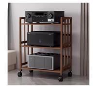 HiFi Stand 4 Tier AV Media Stand Audio Rack Shelf with Adjustable Shelves Office Home CD Record Player Stereo Receiver Cabinet Component Storage Unit for TV Game Console Corner Projector and
