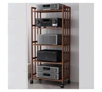HiFi Stand 4 Tier AV Media Stand Audio Rack Shelf with Adjustable Shelves Office Home CD Record Player Stereo Receiver Cabinet Component Storage Unit for TV Game Console Corner Projector and