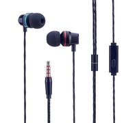 HIFI Super Bass Earphones | Noise Isolating Ear Buds with Mic | Tangle-Free 3.5mm Jack Cord | Compatible with MP3 Player, Smartphone (Black)