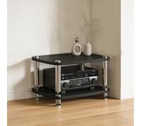 HiFi Vibrat Damping Speaker Cabinet - 2-Tier AV Ma Stand with Shock-Absing Feet o Rack for Home/Office/Theater Ideal for CD Player and AV Equint (Black)