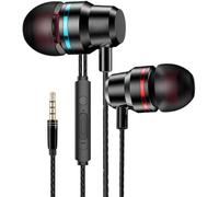 HIFI Wired Headphones, In-Ear Noise Isolation 3.5mm Jack Plug Earphones, In Ear Tangle-Free Cord With Enhanced Heavy Bass Stereo Sound Earbuds With Microphone For MP3.