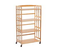 HiFi Wood Audio Rack 4Tier AV Media Stand for Record Player & Stereo Corner Storage Cabinet Living Room Video Component Tower (50cm Wide)