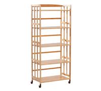 HiFi Wood Cabinet AV Stand 5-Tier Corner Shelf for Record Player & Console Storage Floor Standing Video Rack for Living Room - 60cm Wide Entertainment Unit