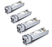 HiFiber 4-Pack 10GBase-SR SFP+ LC Multimode Transceiver, 850nm, 300m | Compatible with Cisco SFP-10G-SR, Meraki, MikroTik, Ubiquiti UniFi, Netgear, Zyxel, D-Link, TP-Link, and other open switches