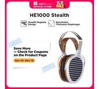HIFIMAN HE1000 Stealth Magnet Planar Magnetic Full-Size Over-Ear Open-Back Hi-Fi Reference Grade Headphones for Audiophiles Silver