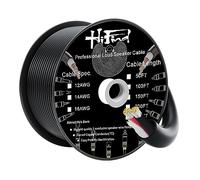HiFind 12/2 Speaker Wire Cable 100 Ft 12 Gauge- Tinned OFC Copper- UL CL3 Rated-Indoor & Outdoor- Pro Series 12 AWG 2 Conductors- UV PVC Jacket& Cotton, Hi-Fi Sound for Home Car Speakers-Black