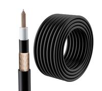 HiFind Bulk Guitar & Instrument Patch Cable 25 FT, Shielded OFC Single-Conductor Unbalanced Unfinished Mono Bass AMP Cord Pickup Hookup Wire for DIY, Pedal Board, Stage Studio, Home Audio-Matte Black