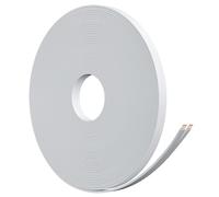 HiFind Premium 14 Gauge Flat Speaker Cable Wire 75 Ft White, OFC Electrical Low Voltage Audio Wire 14/2 AWG, Thin PVC CL2 in Wall Rated Outdoor for Home Theater, Car Stereo, Automotive