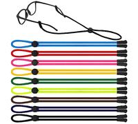 Hifot 9PCS Glasses Strap, Adjustable Sunglasses Eyeglasses Holder Strap Around Neck, Sports Glasses String Cord Eyewear Retainer Rope, Multicolore Anti-slip Glasses Chain Lanyard for Women Men Kids