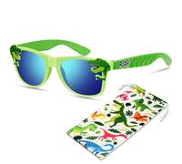 Hifot Kids Sunglasses Boys Girls, Dinasour Boys Sunglasses Age 3-10Y, Childrens Sun Glasses with Soft Pouch, Toddler Kids Sun Glasses UV Protection for Holiday Beach Outdoor Summer Birthday Party