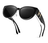 Hifot Polarized Fit Over Glasses Sunglasses Womens Men, Trendy Style Oversized Frame Sunglasses Over Glasses with UV Protection, Fitover Sun Shades for Driving Fishing Cycling Traveling Outdoors