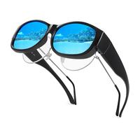 Hifot Polarized Fit Over Glasses Womens & Men's Wrap Around Sunglasses, 100% UV400 Protection, Small Frame, TR90 Frame