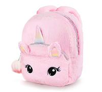 Hifot Unicorn Cute Backpack for Kids, School Bags for Nursery Toddler Bookbags Plush Soft Pink Mini Backpack Unicorns Gifts for Little Girls(Plush ball: random color)