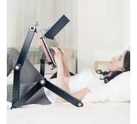 Hifoxcc Foldable Laying Down Desk - Adjustable Height, Flat on Back Use | Lying Down Laptop Stand for Bed, Sofa & Bedroom(Large,Black)