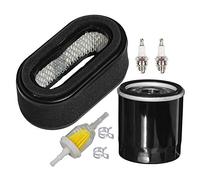 HIFROM Air Filter Combo Pre-Filter Oil Fuel Filter Spark Plug Tune Up Kit Replacement for Kawasaki FD501V John Deere LX178 LX188 Replace 11013-2206 MIU11377 49065-7010
