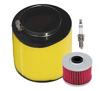 HIFROM ATV Air Filter Element Cleaner with Oil Filter Spark Plug Tune Up kit for Honda Foreman Fourtrax 300 400 450 TRX TRX300 TRX400FW TRX450S Replace 17254-HC5-900 15412-HM5-A10