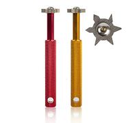 HIFROM Groove Sharpener with 6 Heads - Golf Club Groove Sharpener Re-Grooving Tool and Cleaner Replacement for All Irons Pitching Sand Lob Gap and Approach Wedges and Utility Clubs (Red+Gold)