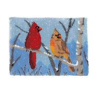 hifrom Latch Rug for DIY Knotting Set, 50 x 38 cm, DIY Latch Hook Rug Set, Latch Hook Kit, Cross Stitch Set for DIY Crafts, Gifts, Doormat, Main Decoration (Birds)