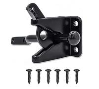 Hifrom Lock Garden Gate Bolt with 6 Pieces 3 x 26 mm Screws, Automatic Self-Locking for Garden Gates, Fence Gate, Chicken Coop, Door Latch, Gate Slider, Stable Door Lock, Black