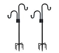 hifrom Outdoor Shepherd Hook with 5 Prongs Base for Hanging Plant, 76 Inch Adjustable Metal Stake Stand Heavy Duty Bird Feeder Pole for Solar Lights, Wind Chimes, Wedding Garden