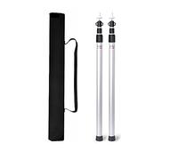HIFRQVVC Adjustable Telescoping Camping Tent Pole, 2Pcs Telescopic Tent Poles 2.3m Adjustable Aluminum Awning Poles Canopy Poles, for Camping Tent Tarp Shelter Awning Canopy(Silver)