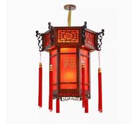 HIFRQVVC Antique Chinese Style Palace Chandelier, Solid Wood Hexagonal Palace Lantern Balcony Chandelier Chinese Style Antique Door Hanging Lanterns(39 * 39cm)