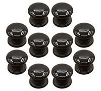 HIFRQVVC Ceramic Knobs Door Handle Set of 10, Round Ceramic Knob Handle Door Handles(Black)