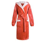HIFRQVVC Couples Winter Pyjamas，Thicken Household clothes， Winter Thick Warm Female Coral Fleece Kimono Robe Couple Nightgown Bath Gown Large Nightwear(Women,XL)