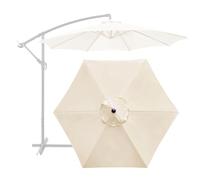 HIFRQVVC Garden Parasol Covers, Replacement Parasol Fabric Cover 2m 2.7m 3m for 6 Arms 8 Arms Umbrella Canopy Waterproof Multicolor(Off-white,8 ribs: 2.7m/8.8ft)