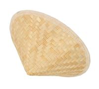 HIFRQVVC Rice Hat Chinese Oriental Conical Bamboo Hat, Bamboo Woven Asian Conical Sun Hat Khaki 30x30x13.5cm Wall Hanging Decor