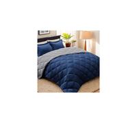 HIG 3pc Navy TwinTwin XL Comforter Set All Season Reversible Down Alternative Comforter with Sham Quilted Duvet Insert with Corner Tabs Diamon