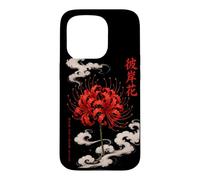 Higanbana or Red Spider Lily in 90s Harajuku Aesthetic Style Case for iPhone 15 Pro
