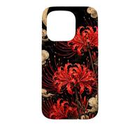 Higanbana Red Spider Lily Botanical Art Case for iPhone 15 Pro