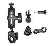 Higatful Handlebar Clamp Motorbike Mount for Insta360 One X3, X2, X, R, RS, GO 2, GoPro Hero, with Double Ball Head Super Clamp Mount Adapter Accessories