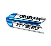 HIGGER 1Pair Car Metal Badge Emblem 3D HYBRID Car Trunk Auto Logo Adhesive Decal Sticker For Most Cars (Blue)