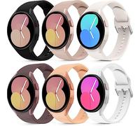 Higgs 6 Pack Strap Compatible with Samsung Galaxy Watch 7/FE/6/5/4 40mm 44mm/Watch 5 Pro 45mm/Galaxy Watch 4 Classic 42mm 46mm for Men and Women, Soft Silicone Sport Straps