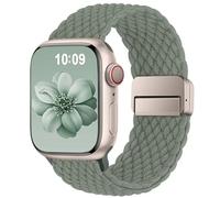 Higgs Braided Strap Compatible with Apple Watch Straps 44mm 46mm 38mm 42mm 40mm 41mm 45mm 49mm for Men Women, Nylon Elastic Magnetic Snap Strap for iWatch Series 11 10 9 SE 8 7 6 5 4 Ultra 3 2 1