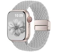 Higgs Braided Strap Compatible with Apple Watch Straps 44mm 46mm 38mm 42mm 40mm 41mm 45mm 49mm for Men Women, Nylon Elastic Magnetic Snap Strap for iWatch Series 11 10 9 SE 8 7 6 5 4 Ultra 3 2 1