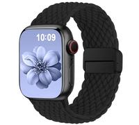 Higgs Braided Strap Compatible with Apple Watch Straps 44mm 46mm 38mm 42mm 40mm 41mm 45mm 49mm for Men Women, Nylon Elastic Magnetic Snap Strap for iWatch Series 10 9 8 7 6 5 4 3 2 1 SE Ultra